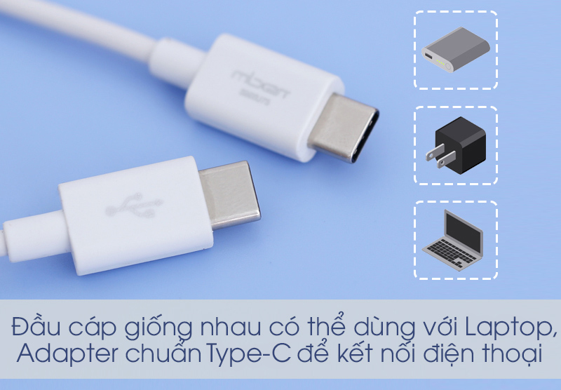Cáp Type-C 1 m M-Best SMXU75 Trắng
