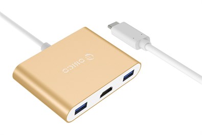 Đầu chuyển Type C sang Type C/ HDMI/ USB 3.0 ORICO RCH3A-GD Vàng