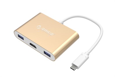 Đầu chuyển Type C sang Type C/ HDMI/ USB 3.0 ORICO RCH3A-GD Vàng
