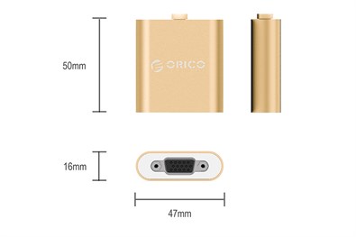 Đầu chuyển Type C sang VGA ORICO RCV-GD Vàng | Vuivui.com