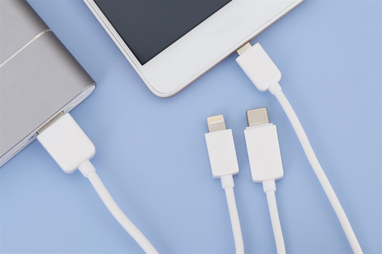 Cáp 3 đầu Lightning Type-C Micro 1 m Xmobile AP03-1000 Màu Trắng