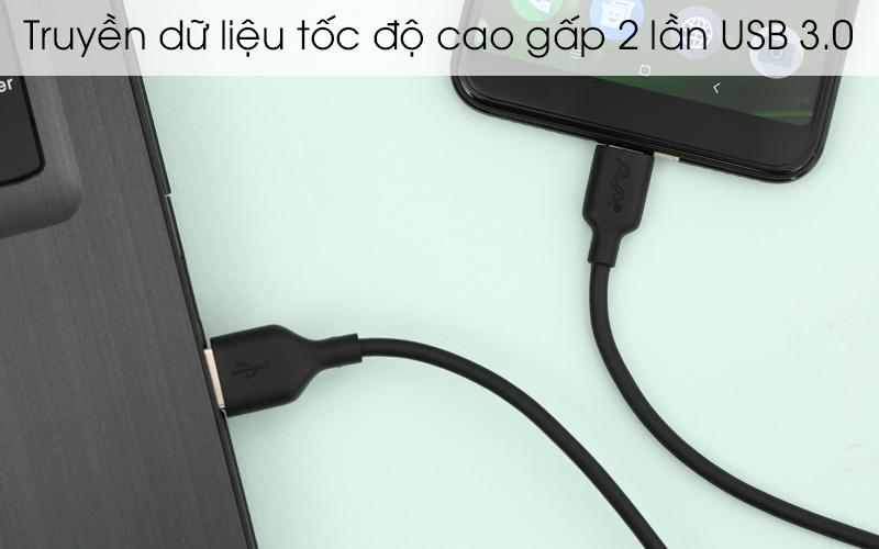 Cáp Type C 1m AVA DS447-WB Đen dùng để truyền dữ liệu giữa các thiết bị với nhau Cáp Type C 1m AVA DS447-WB Đen dùng để truyền dữ liệu giữa các thiết bị với nhau