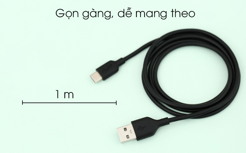 Cáp Type-C 1 m AVA DS447-WB Đen dễ dàng gấp gọn