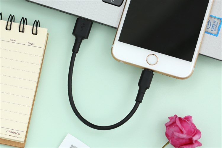 Cáp Lightning 0.2m AVA LTPL-01 Màu Đen