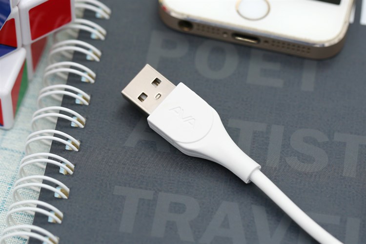 Cáp Lightning 2 m AVA U-Shape Trắng Màu Trắng