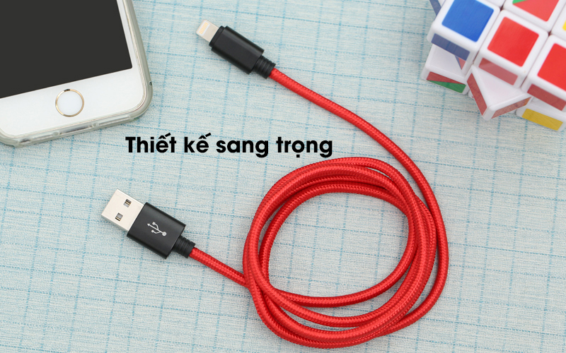 Cáp Lightning 1m Xmobile Spanker B Đỏ thiết kế đẹp mắt Cáp Lightning 1m Xmobile Spanker B Đỏ thiết kế đẹp mắt