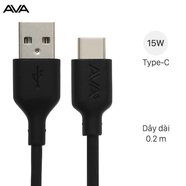Cáp Type C 20cm AVA DS628 Đen
