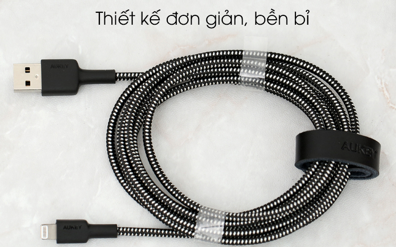 Cáp Lightning MFI 2 m AUKEY CB-BAL4 đen thiết kế đơn giản Cáp Lightning MFI 2 m AUKEY CB-BAL4 Đen thiết kế đơn giản