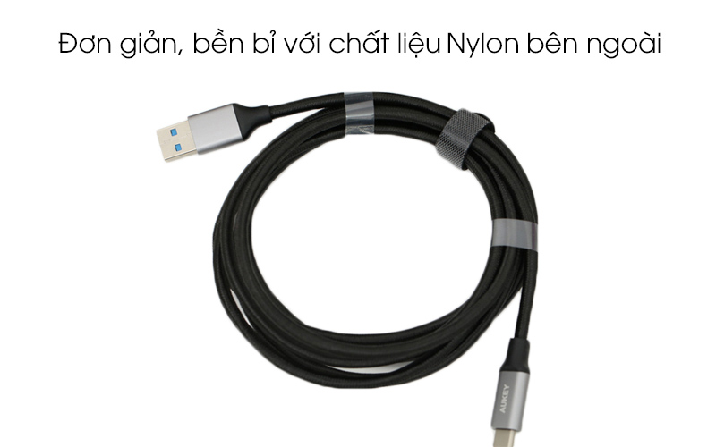 Cáp Type-C 2 m AUKEY CB-CD3 Đen thiết kế đơn giản Cáp Type-C 2 m AUKEY CB-CD3 Đen thiết kế đơn giản