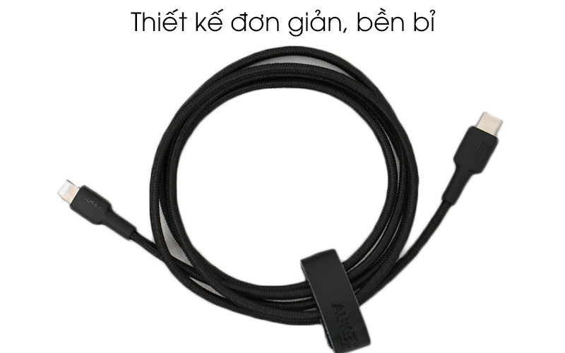 Cáp C - Lightning MFI 1.2 m AUKEY CB-CL1 đen có thiết kế đơn giản Cáp C - Lightning MFI 1.2 m AUKEY CB-CL1 Đen có thiết kế đơn giản