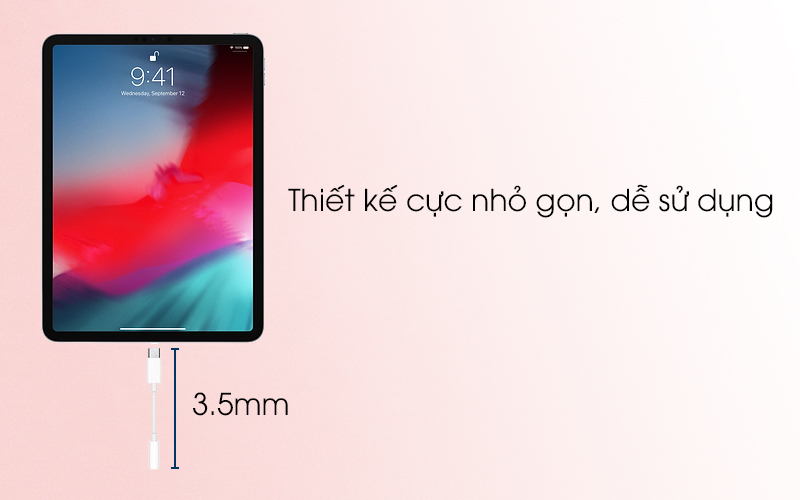 Cáp chuyển đổi Type-C sang 3.5mm Apple MU7E2 Trắng có thiết kế nhỏ gọn