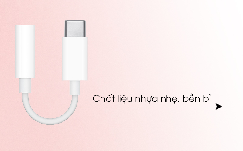 Cáp chuyển đổi Type-C sang 3.5mm Apple MU7E2 Trắng có chất liệu bền bỉ