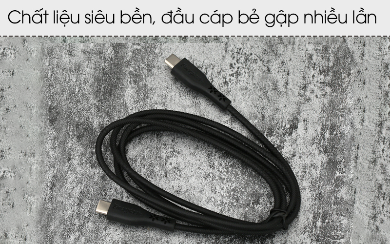 Cáp Type-C - Type-C 1.2 m Energizer C41C2C Đen có chất liệu siêu bền 