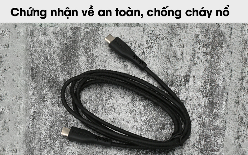 Cáp Type-C - Type-C 1.2 m Energizer C41C2C Đen an toàn chống cháy nổ