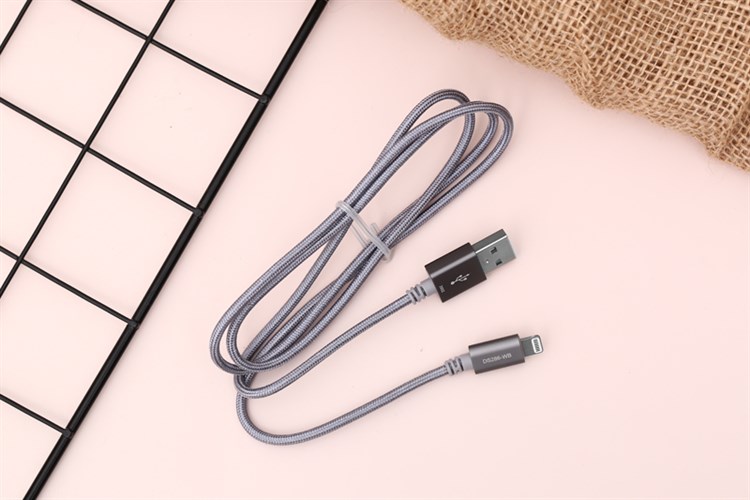 Cáp Lightning MFI 1m Mbest DS286-WB Xám Màu Xám