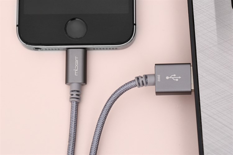 Cáp Lightning MFI 1m Mbest DS286-WB Xám Màu Xám