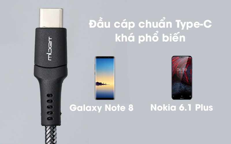 Cáp Type-C 1 m Mbest DS462T-WB Đen trang bị cổng USB Type-C