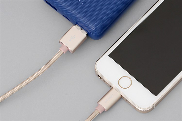 Cáp Lightning MFI 2m Mbest DS287-WB Màu Vàng đồng