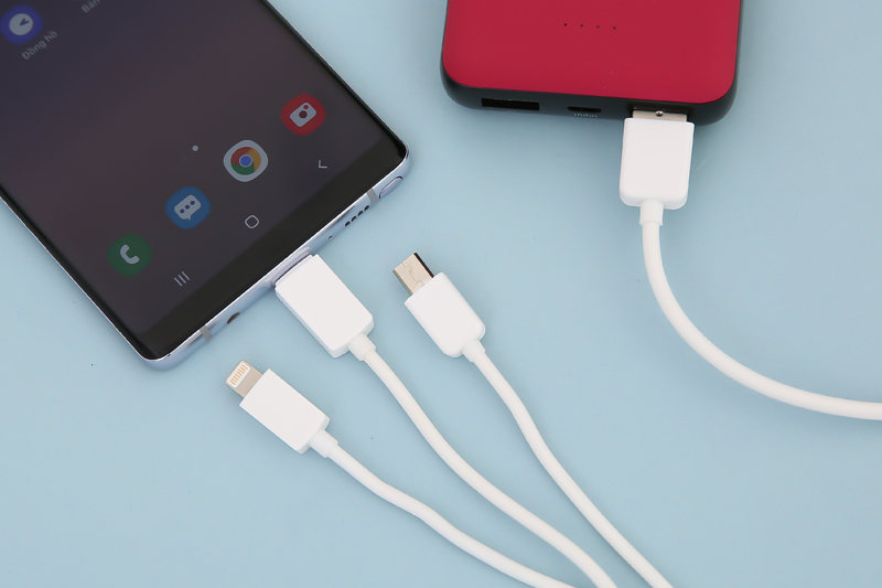 Cáp 3 đầu Lightning Type-C Micro 1 m AVA AP03-1000 Màu Trắng