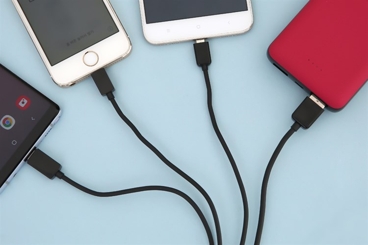 Cáp 3 đầu Lightning Type-C Micro 1 m AVA AP03-1000 Màu Đen