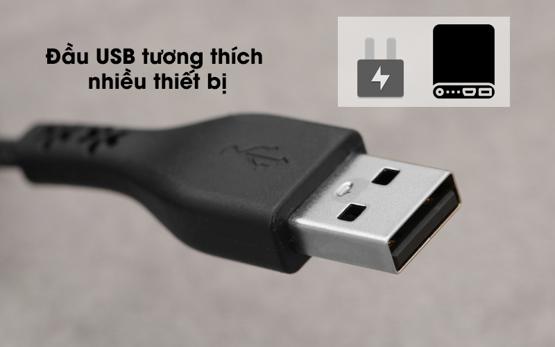 Cáp Micro 1.2 m Energizer C41UBMCGBKT Đen có đầu USB tương thích với nhiều thiết bị