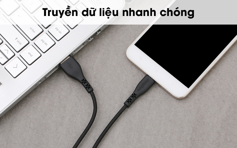 Cáp Micro 1.2 m Energizer C41UBMCGBKT Đen truyền dữ liệu nhanh chóng