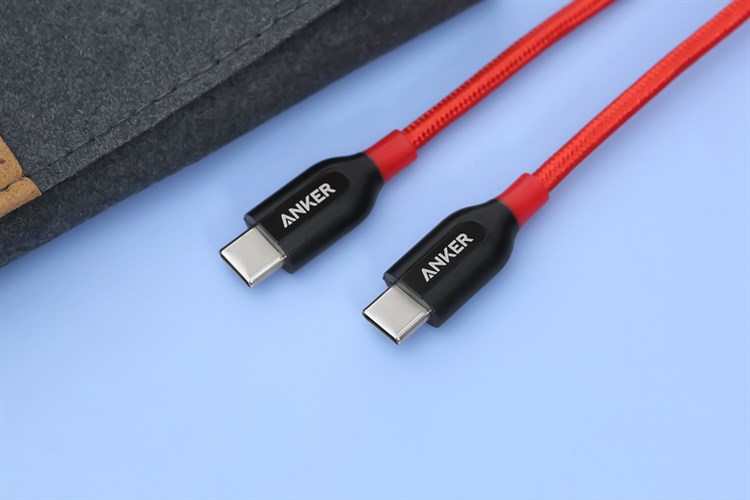 Cáp Type C - Type C 0.9m Anker PowerLine+ A8187 Màu Đỏ