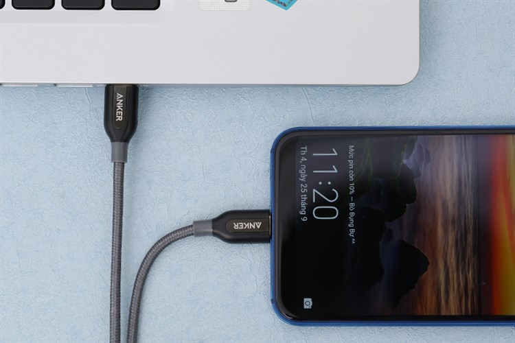 Cáp Type C - Type C 0.9m Anker PowerLine+ A8187 Màu Xám