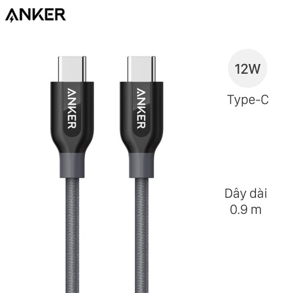 Cáp Type C - Type C 0.9M Anker Powerline+ A8187