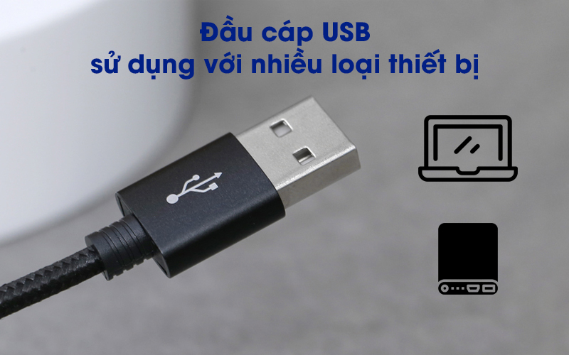 Cáp Lightning 1m Xmobile Spanker B Đen với đầu kết nới USB