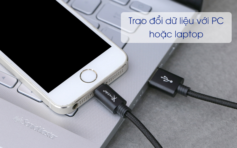 Cáp Lightning 1m Xmobile Spanker B Đen trao đổi dữ liệu dễ dàng