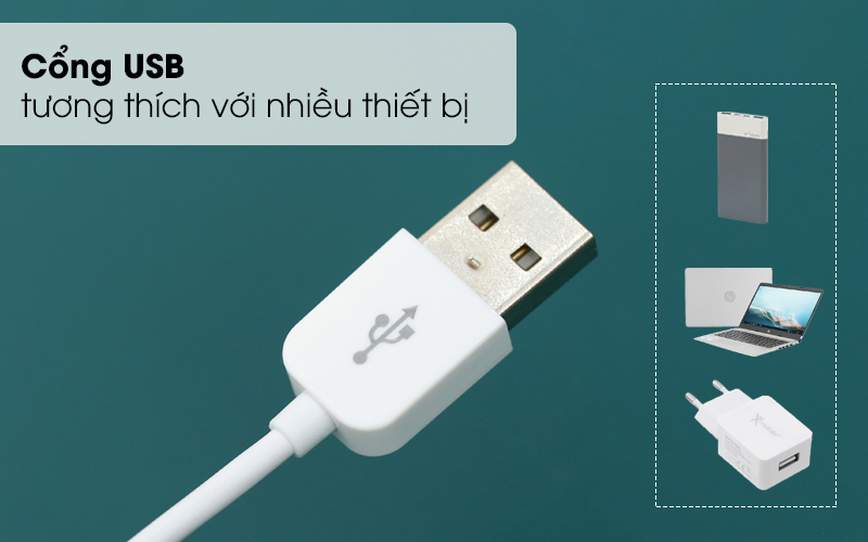 Sử dụng cổng USB thông dụng, tương thích được với nhiều thiết bị - Cáp Type C 1m Xmobile MU09-1000X Trắng 