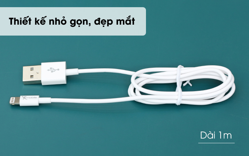 Thiết kế nhỏ gọn, đẹp mắt -Cáp Lightning 1m Xmobile AL01-1000 Trắng Thiết kế nhỏ gọn, đẹp mắt -Cáp Lightning 1m Xmobile AL01-1000 Trắng
