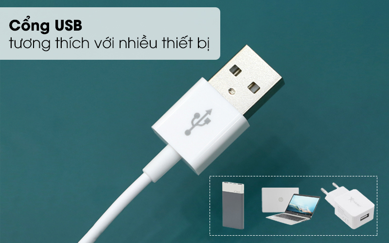 Sử dụng cổng USB thông dụng tương thích được với nhiều thiết bị - Cáp Lightning 1m Xmobile AL01-1000 Trắng Sử dụng cổng USB thông dụng tương thích được với nhiều thiết bị - Cáp Lightning 1m Xmobile AL01-1000 Trắng