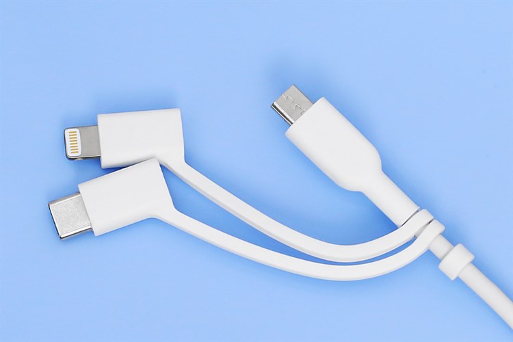 Cáp 3 đầu Lightning Type C Micro 0.9m Anker Powerline II A8436 Trắng Màu Trắng