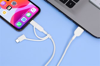 Cáp 3 đầu Lightning Type C Micro 0.9m Anker Powerline II A8436 Trắng - 7