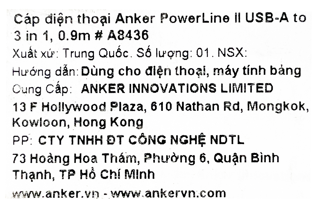 Cáp 3 đầu Lightning Type C Micro 0.9m Anker Powerline II A8436 Trắng