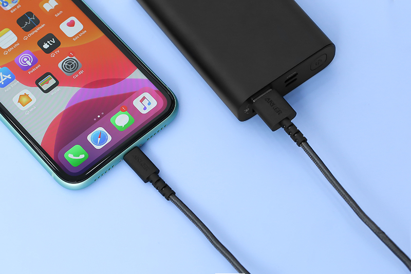 Cáp USB - Lightning MFI Anker A8012 0.9m Màu Đen