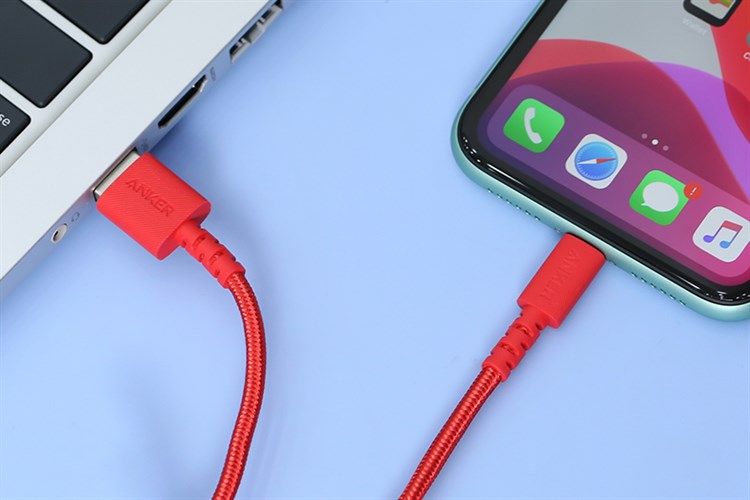 Cáp USB - Lightning MFI Anker A8012 0.9m Màu Đỏ