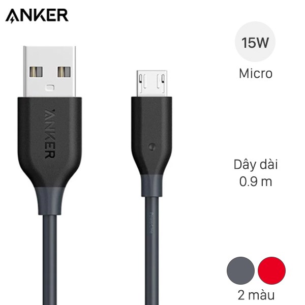 Cáp Micro USB 0.9m Anker PowerLine+ A8142