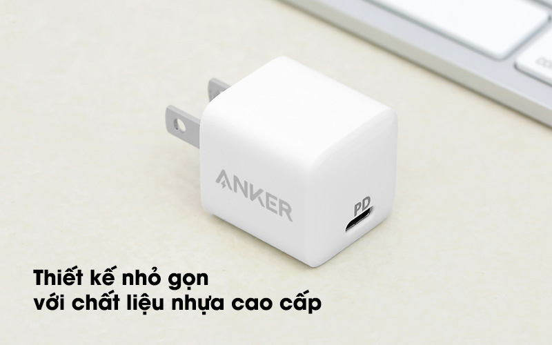 Thiết kế nhỏ gọn với chất liệu nhựa cao cấp - Adapter sạc Type C PD 18W Anker A2716 Trắng