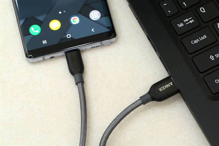 Cáp Type C 0.9m Anker PowerLine+ A8168 Xám Màu Xám