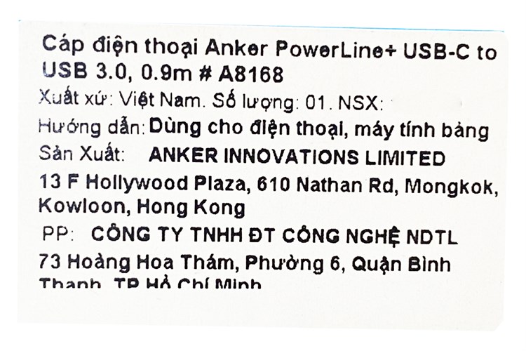 Cáp Type C 0.9m Anker PowerLine+ A8168 Xám Màu Xám
