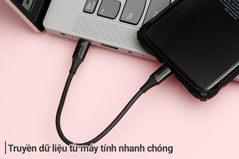 Cáp Type C - Type C 20cm Xmobile TCC04-200 hỗ trợ truyền dữ liệu nhanh