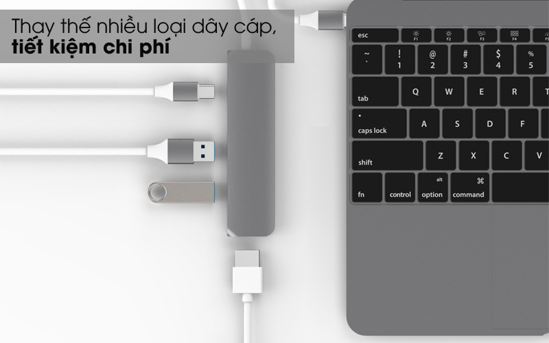 Tiện lợi, tiết kiệm - Adapter chuyển đổi USB C 4 in 1 HyperDrive GN22B Tiện lợi, tiết kiệm - Adapter chuyển đổi Type-C 4 in 1 HyperDrive GN22B