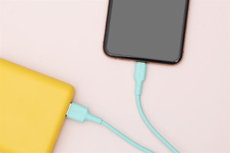 Cáp Lightning 1m AVA LTPL-01X Xanh Màu Xanh mint