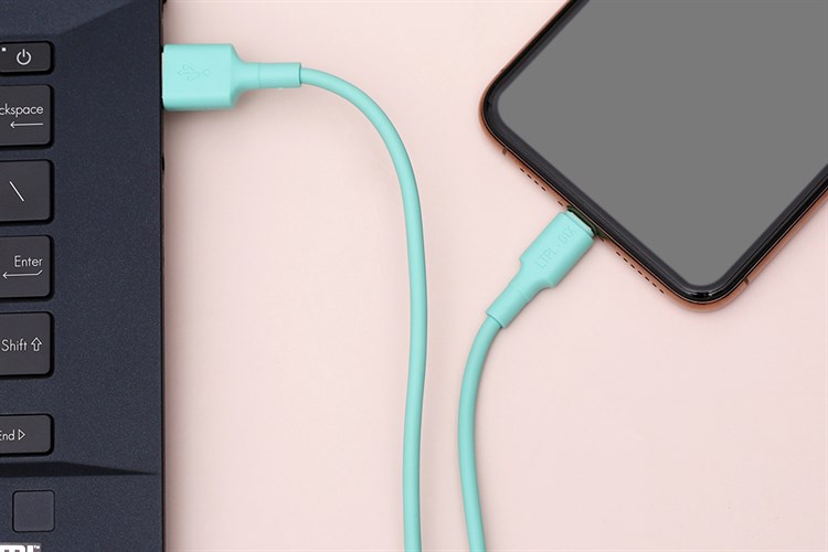 Cáp Lightning 1m AVA LTPL-01X Xanh Màu Xanh mint