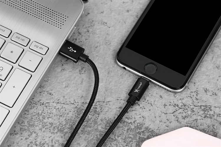 Cáp Lightning 1m Xmobile Spanker B 2 Đen Màu Đen
