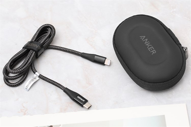 Cáp Type C - Lightning MFI 0.9m Anker PowerLine+ II A8652 Màu Đen