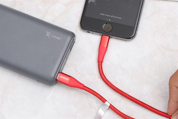 Cáp Type C - Lightning MFI 0.9m Anker PowerLine+ II A8652 Màu Đỏ
